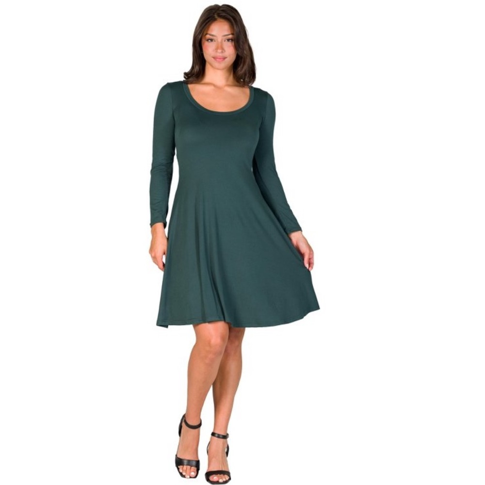 Elegant Green Long Sleeve Dress